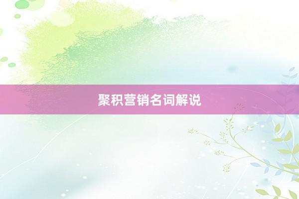 聚积营销名词解说